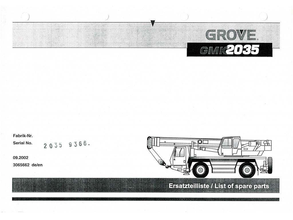 Grove GMK 2035 Dokumantation
