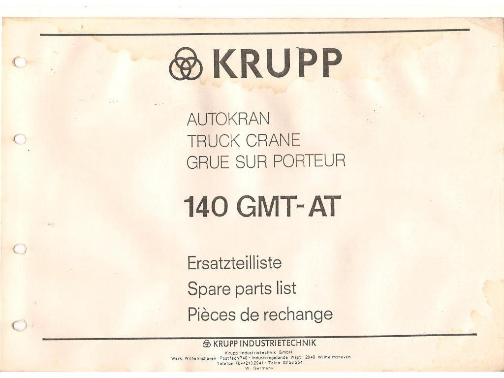 Documentation Krupp 140 GMT 