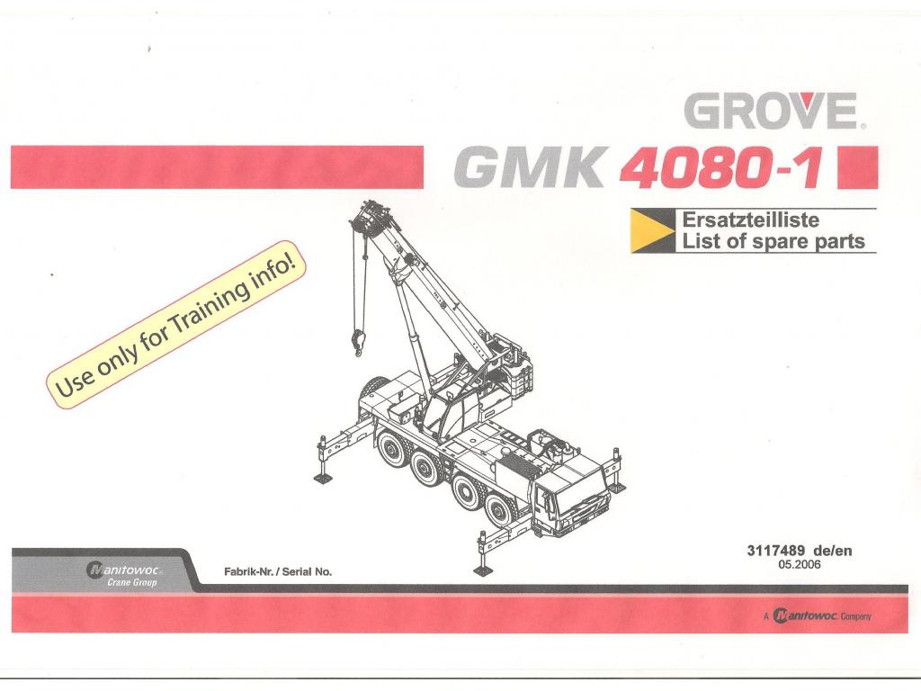 Documentation Grove GMK 4080-1 