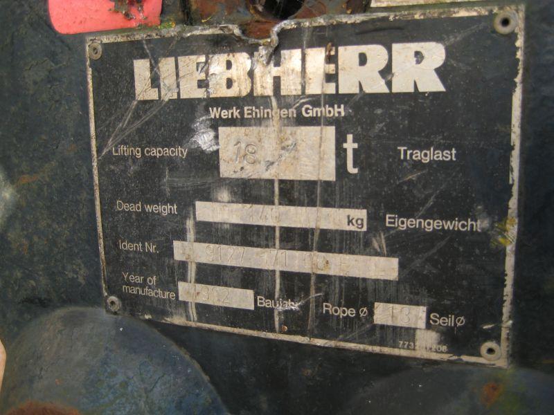 Liebherr 18 Ton Gancio / Bozzelli